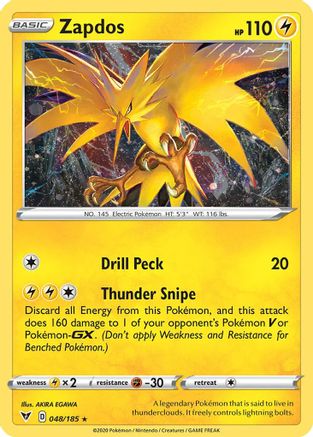 Zapdos (Cosmos Holo) 048/185 - Holofoil Miscellaneous Cards & Products - Promo