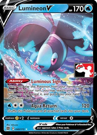 Lumineon V 040/172 - Holofoil Prize Pack Series Cards - Ultra Rare
