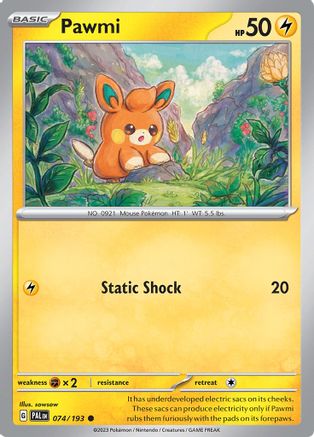Pawmi 074/193 - Reverse Holofoil SV02 Paldea Evolved - Common
