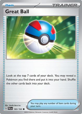 Great Ball 183/193 - Reverse Holofoil SV02 Paldea Evolved - Common