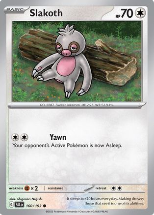 Slakoth 160/193 - Reverse Holofoil SV02 Paldea Evolved - Common