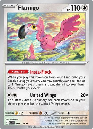 Flamigo 170/193 - Reverse Holofoil SV02 Paldea Evolved - Uncommon