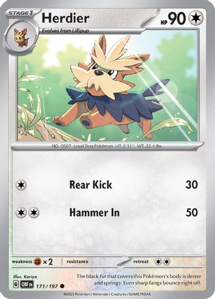 Herdier 171/197 SV03 Obsidian Flames - Common
