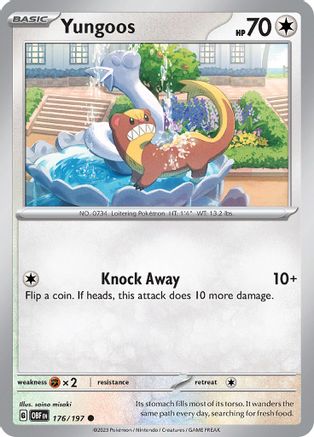 Yungoos 176/197 - Reverse Holofoil SV03 Obsidian Flames - Common