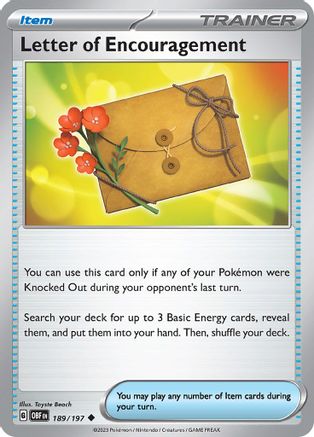 Letter of Encouragement 189/197 SV03 Obsidian Flames - Uncommon