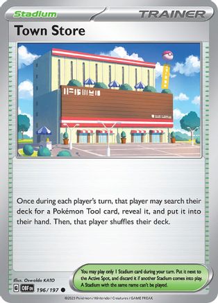 Town Store 196/197 - Reverse Holofoil SV03 Obsidian Flames - Common