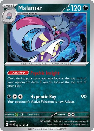 Malamar 138/197 SV03 Obsidian Flames - Uncommon