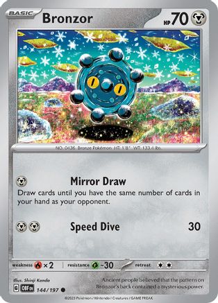Bronzor 144/197 SV03 Obsidian Flames - Common