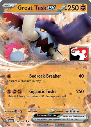 Great Tusk ex 123 - Holofoil Prize Pack Series Cards - Double Rare