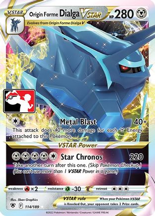 Origin Forme Dialga VSTAR 114/189 - Holofoil Prize Pack Series Cards - Ultra Rare