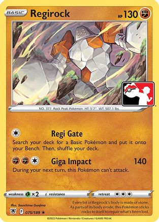 Regirock 075/189 Prize Pack Series Cards - Rare