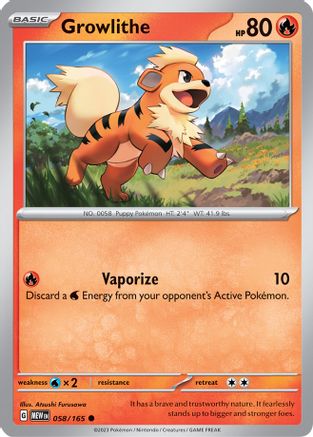 Growlithe 058/165 SV Scarlet & Violet 151 - Common