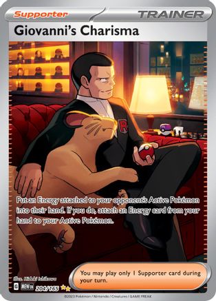 Giovanni's Charisma 204/165 - Holofoil SV Scarlet & Violet 151 - Special Illustration Rare