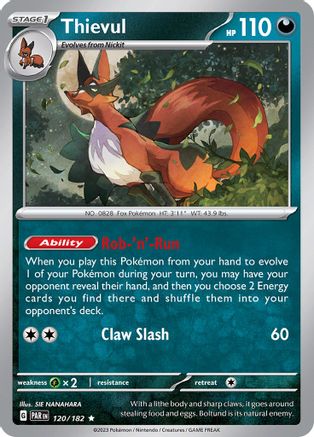 Thievul 120/182 - Holofoil SV04 Paradox Rift - Rare