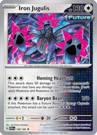 Iron Jugulis 158/182 - Reverse Holofoil SV04 Paradox Rift - Rare