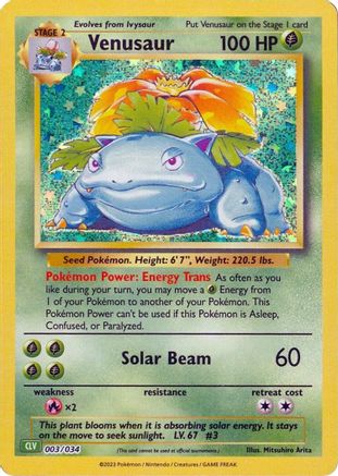Venusaur 003/034 - Holofoil Trading Card Game Classic - Classic Collection