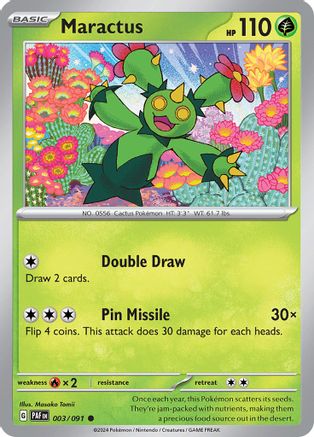 Maractus 003/091 - Reverse Holofoil SV Paldean Fates - Common