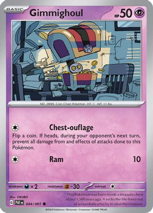 Gimmighoul 044/091 - Reverse Holofoil SV Paldean Fates - Common