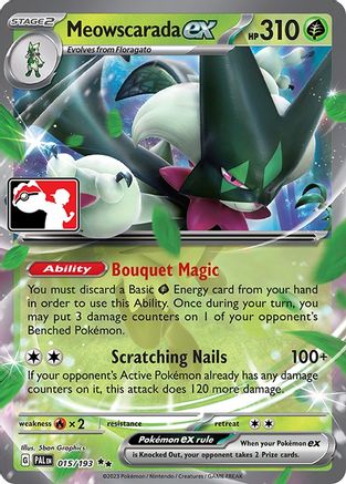 Meowscarada ex 015/193 - Holofoil Prize Pack Series Cards - Double Rare