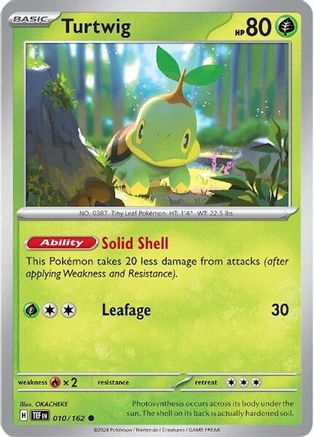 Turtwig 010/162 - Reverse Holofoil SV05 Temporal Forces - Common