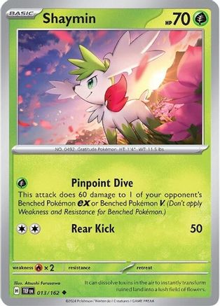 Shaymin 013/162 - Reverse Holofoil SV05 Temporal Forces - Uncommon