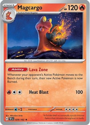 Magcargo 029/162 - Holofoil SV05 Temporal Forces - Rare