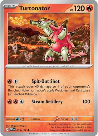 Turtonator 035/162 - Reverse Holofoil SV05 Temporal Forces - Common