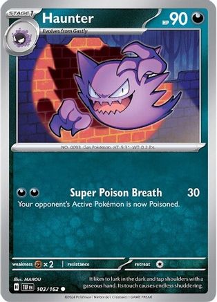 Haunter 103/162 - Reverse Holofoil SV05 Temporal Forces - Common