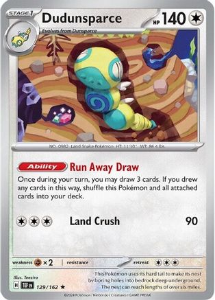 Dudunsparce 129/162 - Holofoil SV05 Temporal Forces - Rare