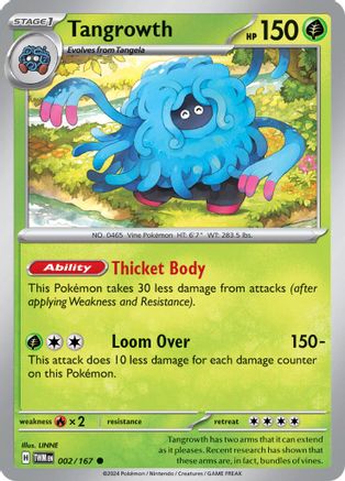 Tangrowth 002/167 - Reverse Holofoil SV06 Twilight Masquerade - Common