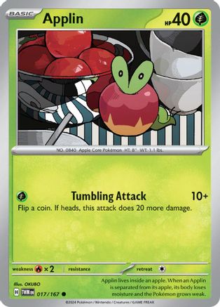 Applin 017/167 - Reverse Holofoil SV06 Twilight Masquerade - Common