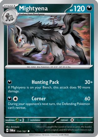 Mightyena 114/167 - Reverse Holofoil SV06 Twilight Masquerade - Uncommon