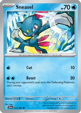 Sneasel 013/064 - Reverse Holofoil SV Shrouded Fable - Common