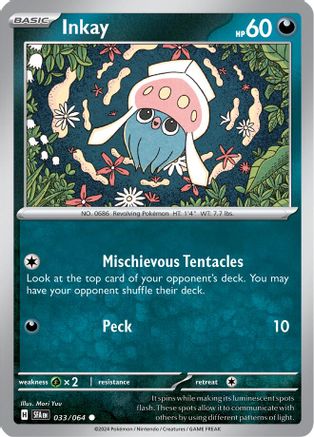 Inkay 033/064 - Reverse Holofoil SV Shrouded Fable - Common