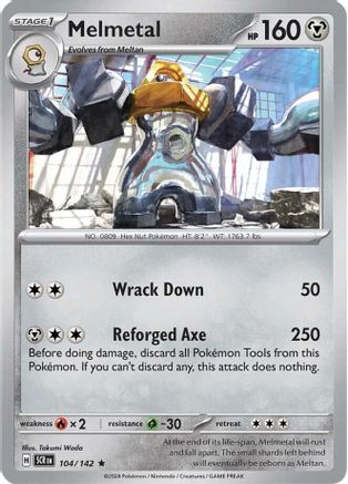 Melmetal 104/142 - Holofoil SV07 Stellar Crown - Rare