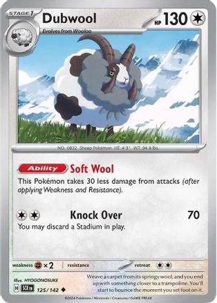 Dubwool 125/142 - Reverse Holofoil SV07 Stellar Crown - Uncommon
