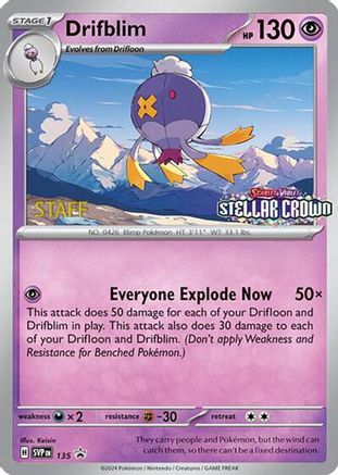 Drifblim 135 - Reverse Holofoil SV Scarlet & Violet Promo Cards - Promo