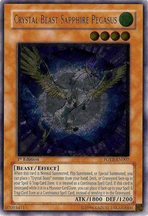 Crystal Beast Sapphire Pegasus (UTR) (FOTB-EN007) - Force of the Breaker Unlimited