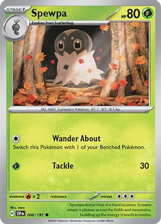 Spewpa 006/191 - Reverse Holofoil SV08 Surging Sparks - Common
