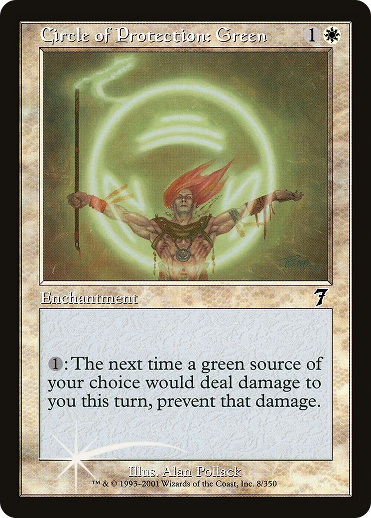 Circle of Protection: Green (7ED-08★) - 7th Edition Foil