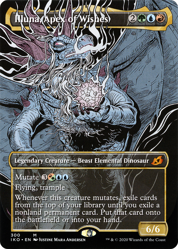 Illuna, Apex of Wishes (Showcase) (IKO-300) - Ikoria: Lair of Behemoths: (Showcase) (Borderless)