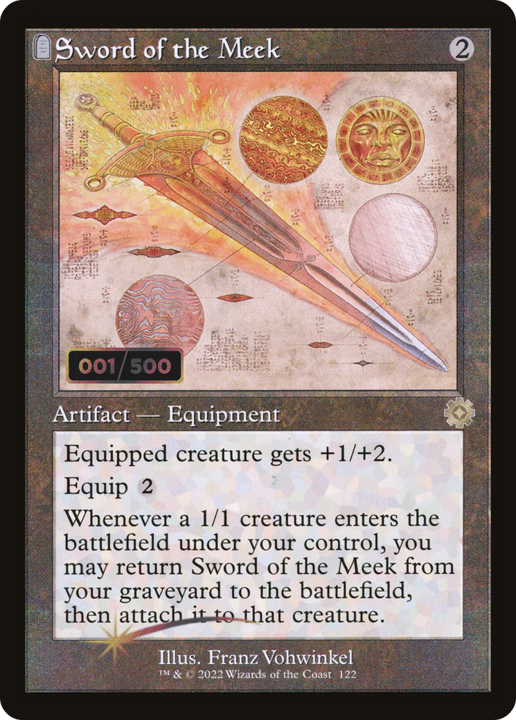 Sword of the Meek (Schematic) (Serial Numbered) (BRR-122Z) - The Brothers' War Retro Artifacts: (tombstone) Foil