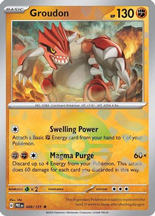 Groudon (Poke Ball Pattern) 049/131 - Holofoil SV Prismatic Evolutions - Rare