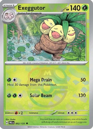 Exeggutor (Master Ball Pattern) 002/131 - Holofoil SV Prismatic Evolutions - Uncommon