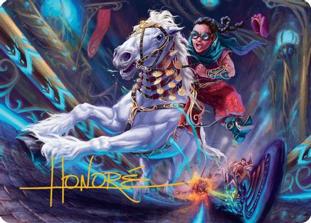 Gilded Ghoda Art Card (Gold-Stamped Signature) (AADFT-034) - Art Series: Aetherdrift