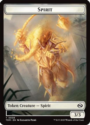 Spirit (0008) // Spirit (0009) Double-Sided Token (TDM-8 // 9) - Tarkir: Dragonstorm Foil