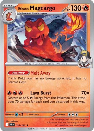 Ethan's Magcargo 036/182 - Holofoil SV10 Destined Rivals - Rare