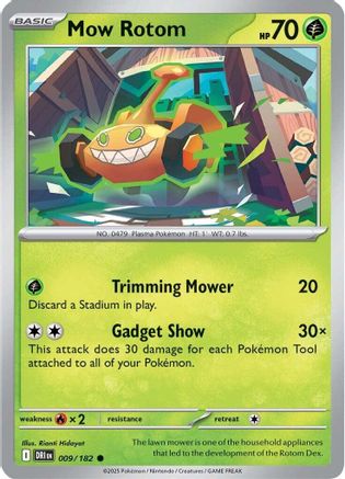 Mow Rotom 009/182 - Reverse Holofoil SV10 Destined Rivals - Common