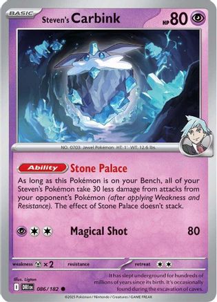 Steven's Carbink 086/182 - Reverse Holofoil SV10 Destined Rivals - Common