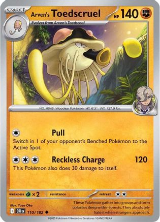 Arven's Toedscruel 110/182 - Reverse Holofoil SV10 Destined Rivals - Uncommon